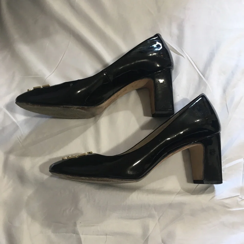 Tory Burch Black Heels with Gold Accent - Picture 3 of 8
